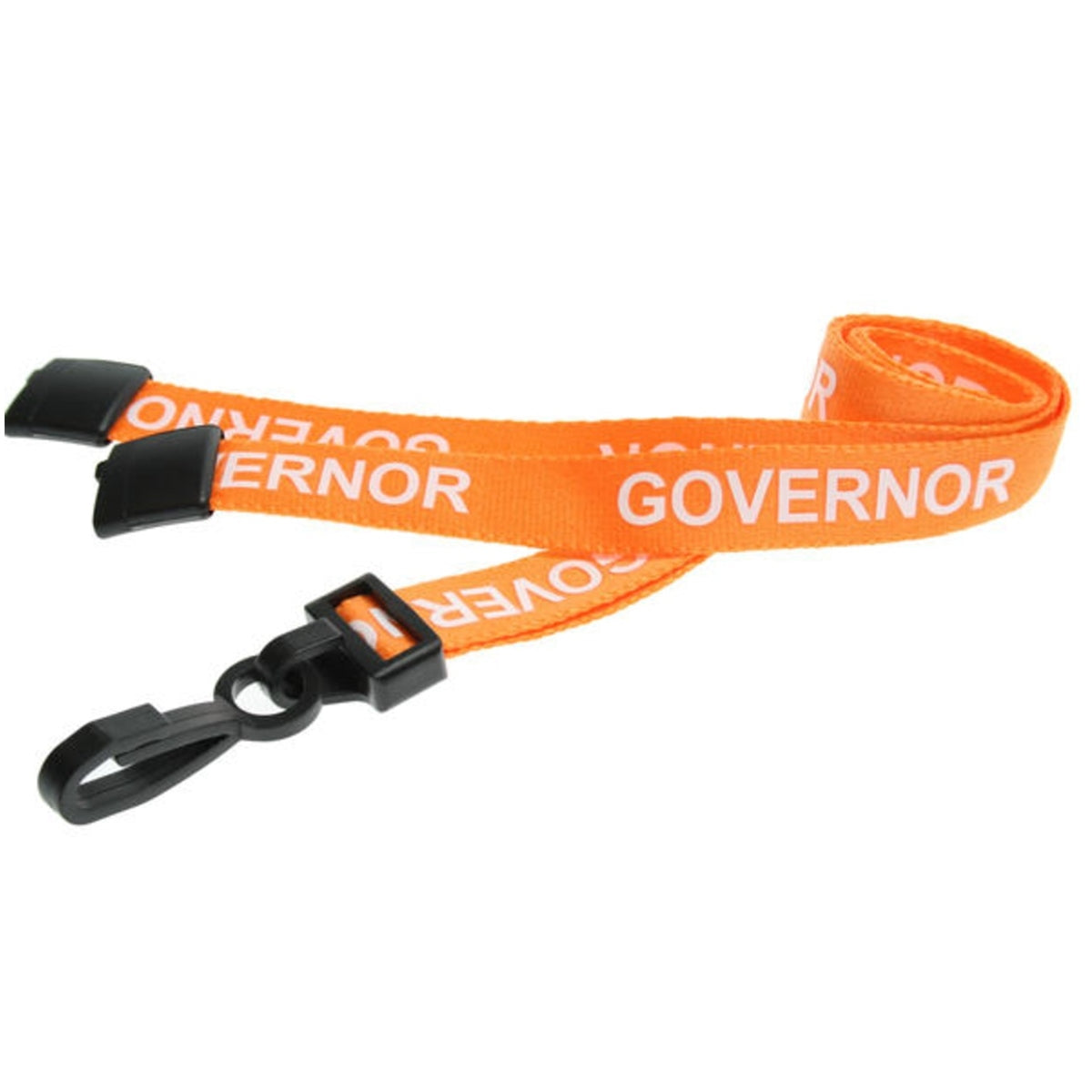 Governor Orange Lanyard With Plastic Clip