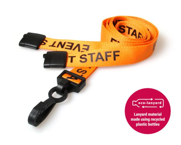 15mm Event Staff Lanyard with Plastic Clip (Pack of 100)