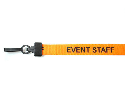 15mm Event Staff Lanyard with Plastic Clip (Pack of 100)