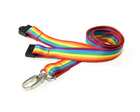 15mm Rainbow Lanyard with Lobster Clip (Pack of 100)