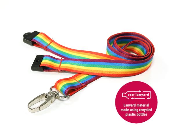 15mm Rainbow Lanyard with Lobster Clip (Pack of 100)