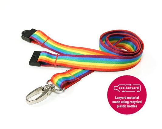 15mm Rainbow Lanyard with Lobster Clip (Pack of 100)