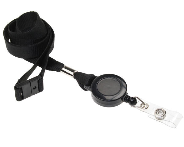 15mm Recycled Plain Lanyards with Card Reel (Pack of 50)