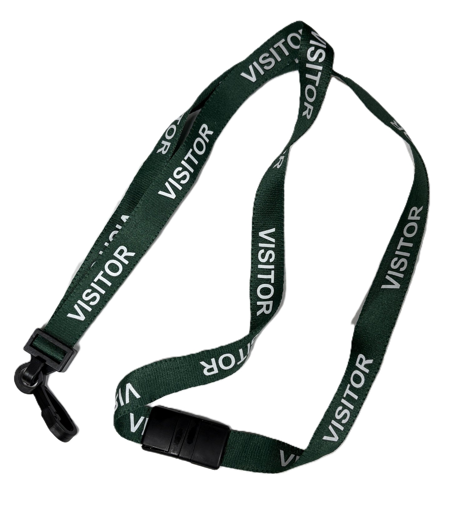 Visitor Green Lanyard With Plastic Clip