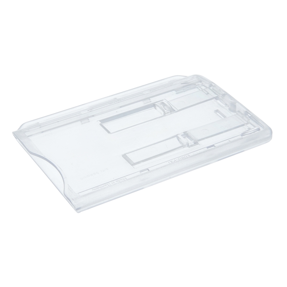 clear enclosed double id card holder with sliders in landscape postition