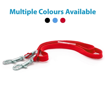 red lanyard with double clips and breakway